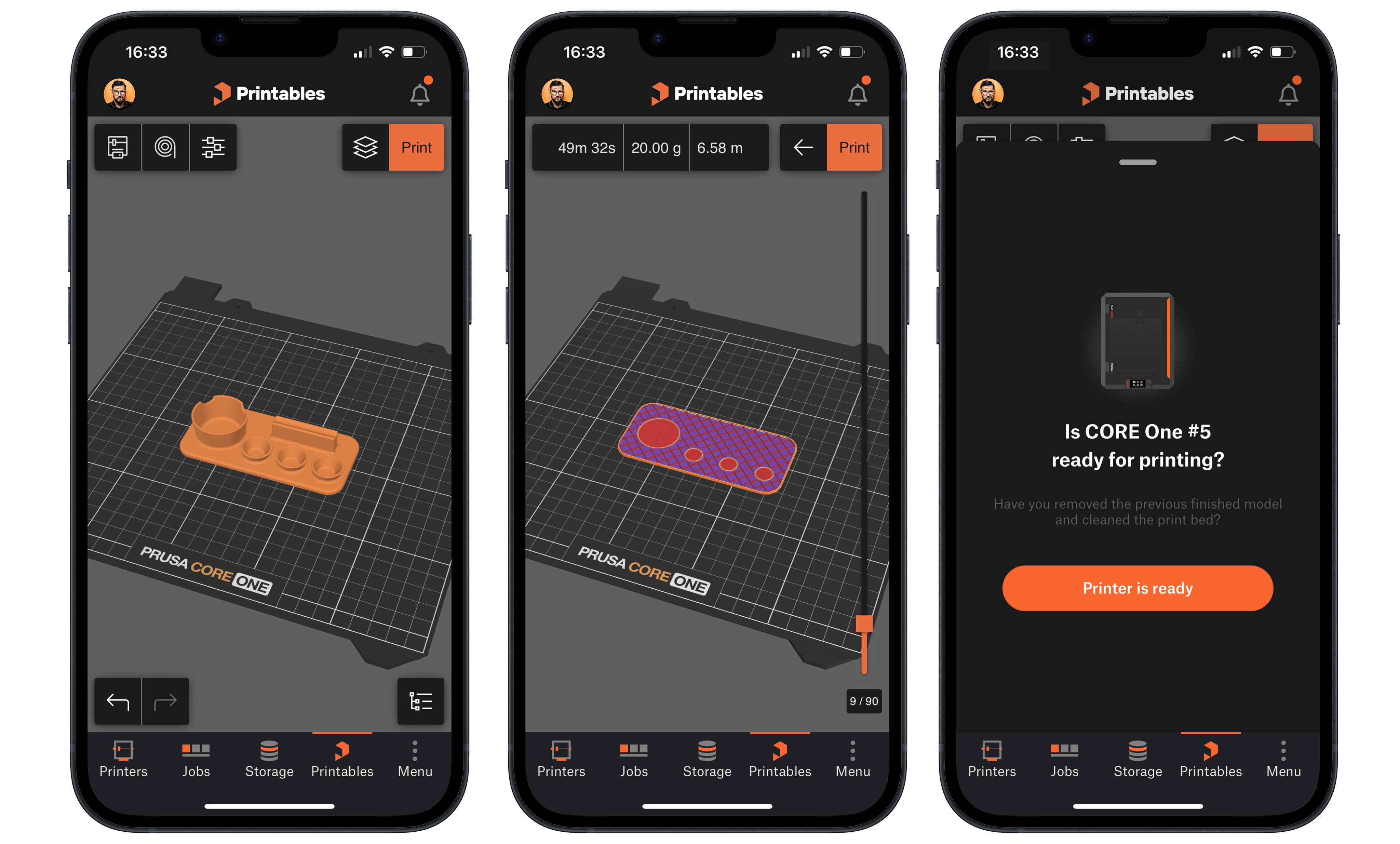 EasyPrint running on an iPhone